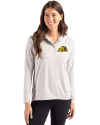 Bowie State Bulldogs Cutter & Buck Coastline Epic Comfort Recycled Womens Hooded Shirt CONCRETE Front Thumbnail Image
