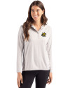 Wichita State Shockers Cutter & Buck Coastline Epic Comfort Recycled Womens Hooded Shirt CONCRETE Front Thumbnail Image