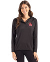 View image 1: Houston Cougars Cutter & Buck Coastline Recycled Double Peached Womens Hooded Pullover Black Front
