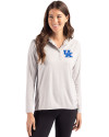 Kentucky Wildcats Cutter & Buck Coastline Epic Comfort Recycled Womens Hooded Shirt CONCRETE Front Thumbnail Image