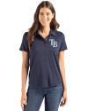 Tampa Bay Rays Cutter & Buck Coastline Epic Comfort Recycled Womens Polo Navy Blue Front Thumbnail Image