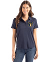 Milwaukee Brewers Cutter & Buck Coastline Epic Comfort Recycled Womens Polo Navy Blue Front Thumbnail Image