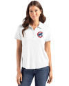 Chicago Cubs Cutter & Buck Coastline Epic Comfort Recycled Womens Polo White Front Thumbnail Image