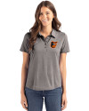 Baltimore Orioles Cutter & Buck Coastline Epic Comfort Recycled Womens Polo Elemental Grey Front Thumbnail Image