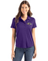 Baltimore Ravens Cutter & Buck Coastline Epic Comfort Recycled Womens Polo College Purple Front Thumbnail Image