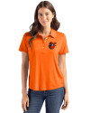 View image 4: Baltimore Orioles Cooperstown Cutter & Buck Coastline Recycled Double Peached Womens Polo College Orange Front
