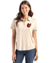 Baltimore Orioles Cooperstown Cutter & Buck Coastline Epic Comfort Recycled Womens Polo Wheat Front Thumbnail Image