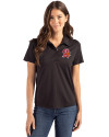 Tampa Bay Buccaneers Historic Cutter & Buck Coastline Epic Comfort Recycled Womens Polo Black Front Thumbnail Image