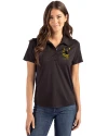 Pittsburgh Steelers Historic Cutter & Buck Coastline Epic Comfort Recycled Womens Polo Black Front Thumbnail Image