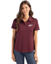 New Mexico State Aggies College Vault Cutter & Buck Coastline Epic Comfort Recycled Womens Polo Bordeaux Front Thumbnail Image
