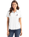 Atlanta Braves Stars & Stripes Cutter & Buck Coastline Epic Comfort Recycled Womens Polo White Front Thumbnail Image