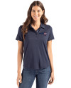 New England Patriots Americana Cutter & Buck Coastline Epic Comfort Recycled Womens Polo Navy Blue Front Thumbnail Image