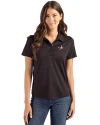 Ohio State Brutus Vintage Cutter & Buck Coastline Epic Comfort Recycled Womens Polo Black Front Thumbnail Image