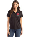 Nebraska Cornhuskers Alumni Cutter & Buck Coastline Epic Comfort Recycled Womens Polo Black Front Thumbnail Image