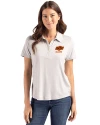 View image 4: Oklahoma State Cowboys Alumni Cutter & Buck Coastline Recycled Double Peached Womens Polo CONCRETE Front
