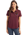 Washington Commanders NFL Helmet Cutter & Buck Coastline Epic Comfort Recycled Womens Polo Bordeaux Front Thumbnail Image