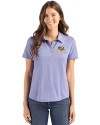 LSU Tigers Cutter & Buck Coastline Epic Comfort Recycled Womens Polo Hyacinth Front Thumbnail Image