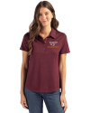 Virginia Tech Hokies Cutter & Buck Coastline Epic Comfort Recycled Womens Polo Bordeaux Front Thumbnail Image