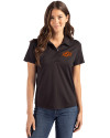 Oklahoma State Cowboys Cutter & Buck Coastline Epic Comfort Recycled Womens Polo Black Front Thumbnail Image