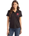 NC State Wolfpack Cutter & Buck Coastline Epic Comfort Recycled Womens Polo Black Front Thumbnail Image