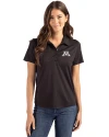 Minnesota Golden Gophers Cutter & Buck Coastline Epic Comfort Recycled Womens Polo Black Front Thumbnail Image