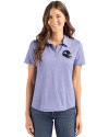 Minnesota Vikings NFL Helmet Cutter & Buck Coastline Epic Comfort Recycled Womens Polo Hyacinth Front Thumbnail Image