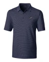 Miami Dolphins Americana Cutter & Buck Forge Pencil Stripe Stretch Mens Polo Liberty Navy Mannequin Thumbnail Image