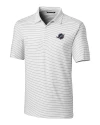 Miami Dolphins Americana Cutter & Buck Forge Pencil Stripe Stretch Mens Polo White Mannequin Thumbnail Image