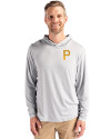 Pittsburgh Pirates Cutter & Buck Coastline Epic Comfort Recycled Mens Hooded Shirt CONCRETE Front Thumbnail Image