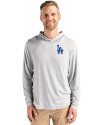 Los Angeles Dodgers Cutter & Buck Coastline Epic Comfort Recycled Mens Hooded Shirt CONCRETE Front Thumbnail Image