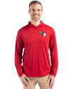 Cleveland Guardians Cutter & Buck Coastline Epic Comfort Recycled Mens Hooded Shirt Cardinal Red Front Thumbnail Image