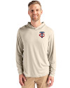Minnesota Twins Cutter & Buck Coastline Epic Comfort Recycled Mens Hooded Shirt Wheat Front Thumbnail Image