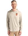 San Francisco Giants Cutter & Buck Coastline Epic Comfort Recycled Mens Hooded Shirt Wheat Front Thumbnail Image