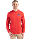 Washington Nationals Cutter & Buck Coastline Epic Comfort Recycled Mens Hooded Shirt Red Front Thumbnail Image