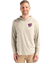Washington Nationals Cutter & Buck Coastline Epic Comfort Recycled Mens Hooded Shirt Wheat Front Thumbnail Image