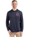 View image 7: Chicago Cubs Cutter & Buck Coastline Recycled Double Peached Mens Hooded Pullover Navy Blue Front