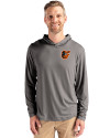 View image 10: Baltimore Orioles Cutter & Buck Coastline Recycled Double Peached Mens Hooded Pullover Elemental Grey Front