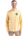 New Orleans Saints Cutter & Buck Coastline Epic Comfort Recycled Mens Hooded Shirt Desert Front Thumbnail Image