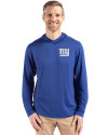 New York Giants Cutter & Buck Coastline Epic Comfort Recycled Mens Hooded Shirt Tour Blue Front Thumbnail Image