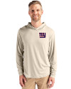New York Giants Cutter & Buck Coastline Epic Comfort Recycled Mens Hooded Shirt Wheat Front Thumbnail Image