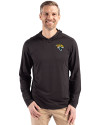 Jacksonville Jaguars Cutter & Buck Coastline Epic Comfort Recycled Mens Hooded Shirt Black Front Thumbnail Image