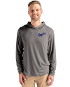 Kansas City Royals Cooperstown Cutter & Buck Coastline Epic Comfort Recycled Mens Hooded Shirt Elemental Grey Front Thumbnail Image