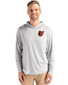 Baltimore Orioles Cooperstown Cutter & Buck Coastline Epic Comfort Recycled Mens Hooded Shirt CONCRETE Front Thumbnail Image
