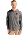 Baltimore Orioles Cooperstown Cutter & Buck Coastline Epic Comfort Recycled Mens Hooded Shirt Elemental Grey Front Thumbnail Image