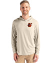 Baltimore Orioles Cooperstown Cutter & Buck Coastline Epic Comfort Recycled Mens Hooded Shirt Wheat Front Thumbnail Image