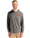 Pittsburgh Pirates Cooperstown Cutter & Buck Coastline Epic Comfort Recycled Mens Hooded Shirt Elemental Grey Front Thumbnail Image