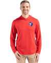 Texas Rangers Cooperstown Cutter & Buck Coastline Epic Comfort Recycled Mens Hooded Shirt Red Front Thumbnail Image