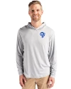 Los Angeles Rams Historic Cutter & Buck Coastline Recycled Double Peached Mens Hooded Pullover CONCRETE Front Thumbnail Image