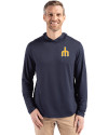 Seattle Mariners Cooperstown Cutter & Buck Coastline Epic Comfort Recycled Mens Hooded Shirt Navy Blue Front Thumbnail Image