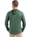 Tulane Green Wave College Vault Cutter & Buck Coastline Epic Comfort Recycled Mens Hooded Shirt Hunter Green Back Thumbnail Image